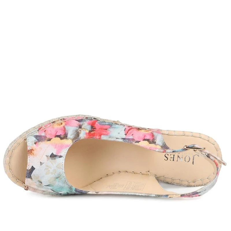 Raya Leather Slingback Wedge Espadrilles - RAYA / 329 133 - BLUE FLORAL