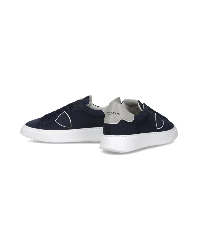 Sneakers Temple Tennis Men, White Blue Grey