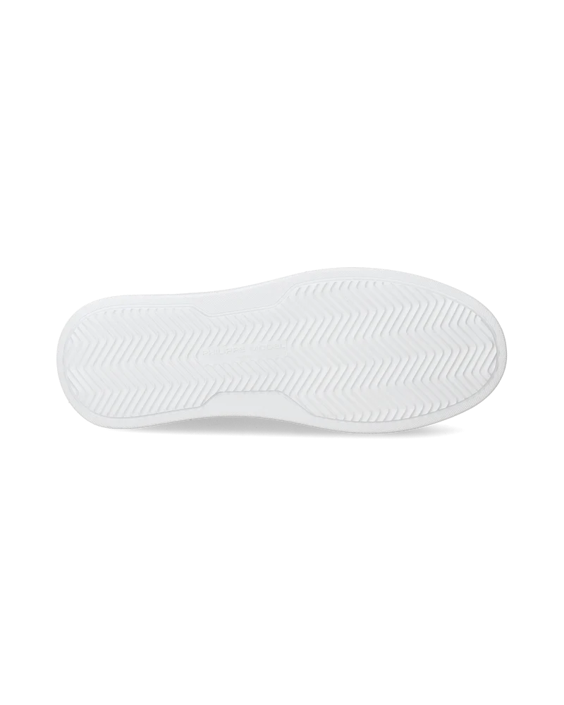 Men's Temple Low-Top Sneakers in Leather, White Black