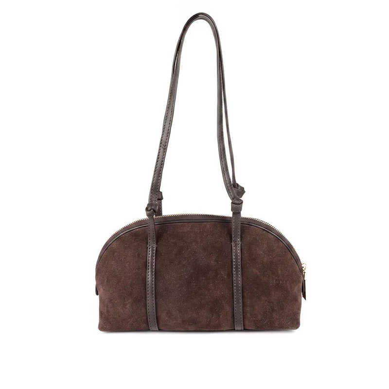 Wimberly Premium Leather Shoulder Bag - WIMBERLY / 329 936 - Chocolate Suede
