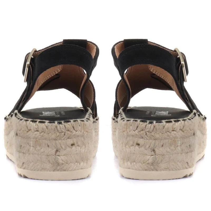 Adrienne Suede Espadrille Sandals - ADRIENNE / 320 167 - Black Suede