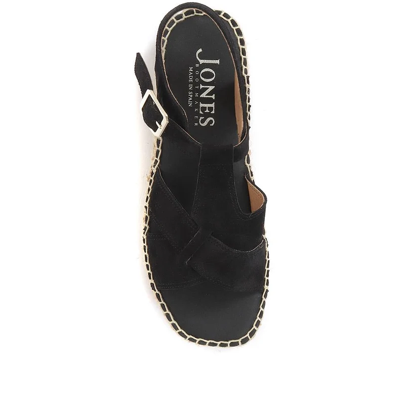 Adrienne Suede Espadrille Sandals - ADRIENNE / 320 167 - Black Suede