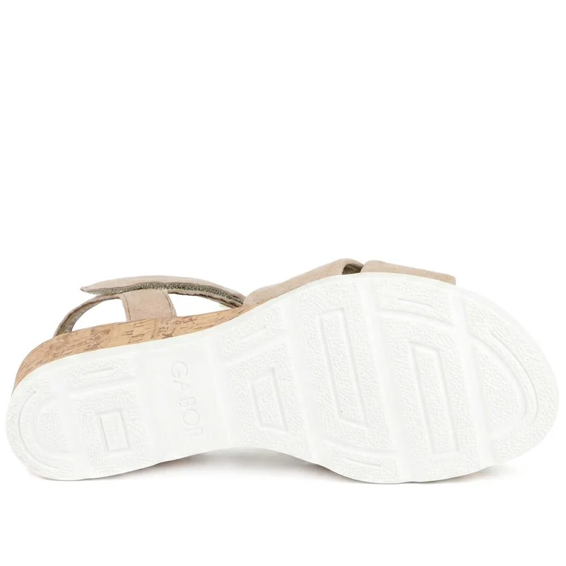 Gabor Kalix Wide Fit Leather Slingback Sandals - GAB43522 / 328 865 - Beige Suede