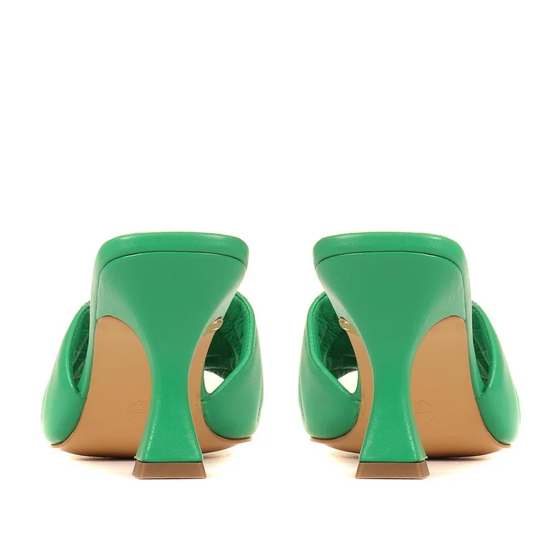 Bianka Quilted Leather Heeled Mules - BIANKA / 322 276 - Green