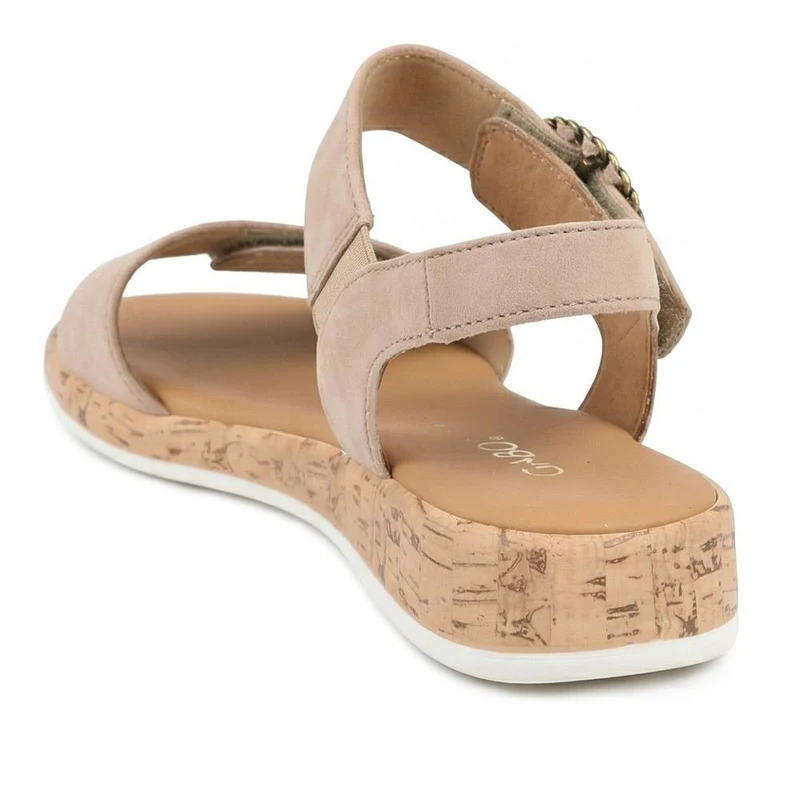 Gabor Opton Wide Fitting Leather Sandals - GAB43524 / 328 866 - Beige Suede