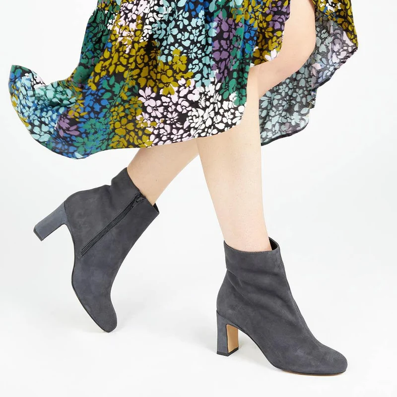 Letty Heeled Ankle Boots - LETTY / 322 354 - Grey