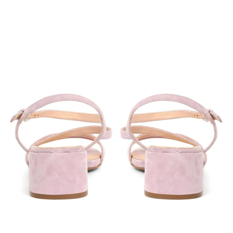 Ginette Low Strappy Block Heels - GINETTE / 323 606 - Lilac