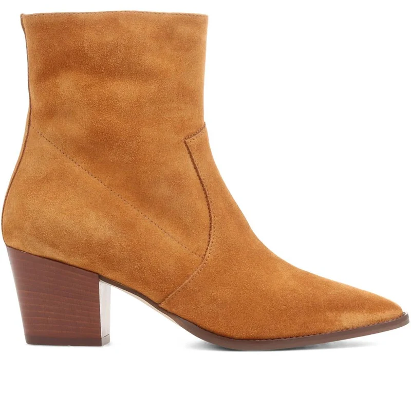 Kallie Suede Heeled Ankle Boots - KALLIE / 323 637 - Tan