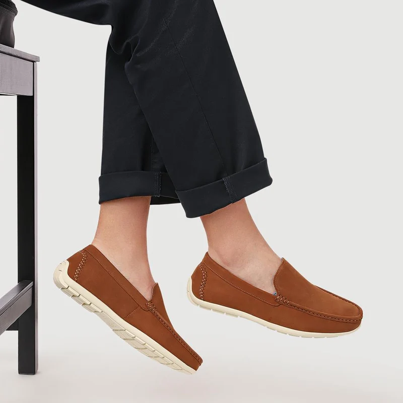 Rohan Wide Fit Leather Sheepskin-Lined Moccasins - ROHAN / 327 071 - Tan
