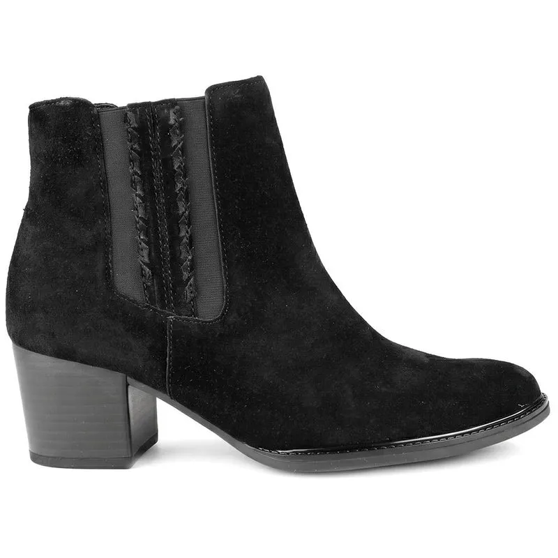 Gabor Wide Fit Smart Leather Ankle Boots - GAB44511 / 330 017 - Black Suede
