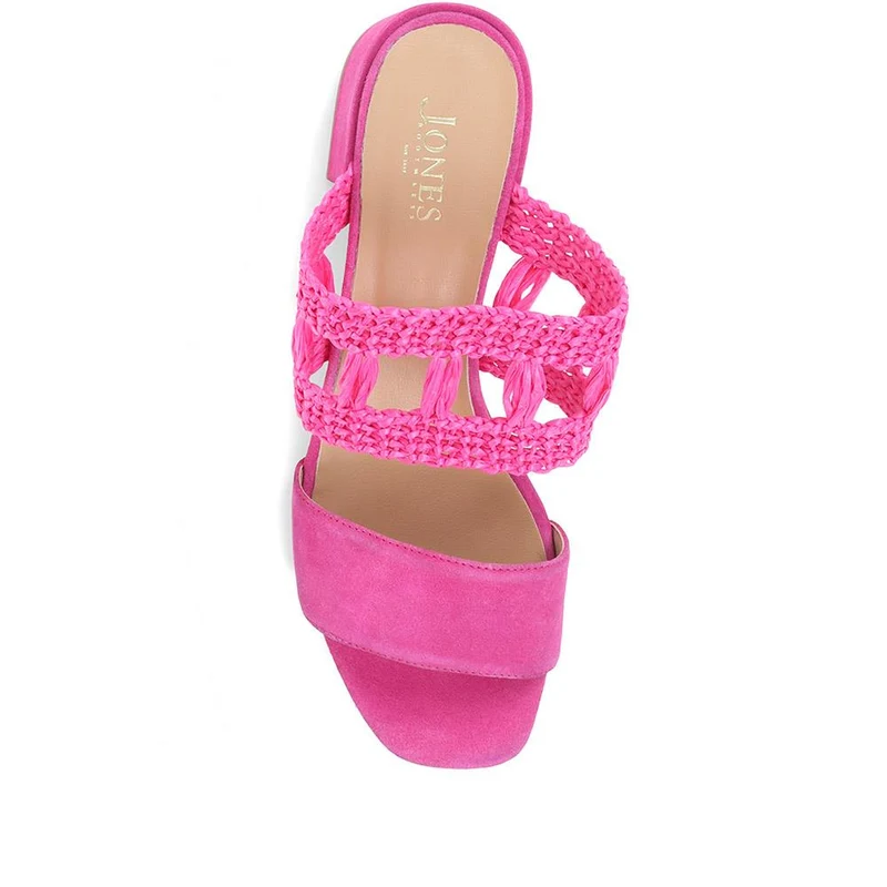 Kimora Raffia Heeled Mule Sandals - KIMORA / 323 636 - Hot Pink