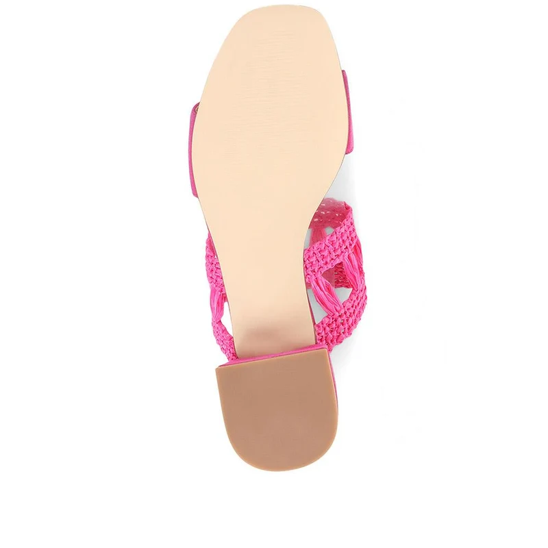 Kimora Raffia Heeled Mule Sandals - KIMORA / 323 636 - Hot Pink