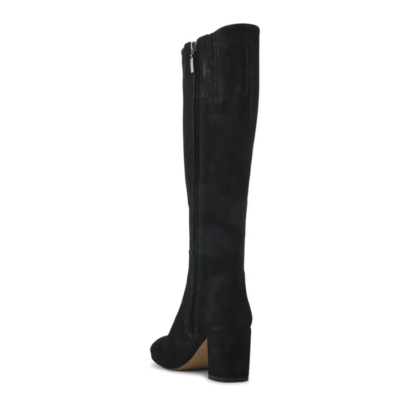 Neptune Long Small Calf Fit Long Leather Boots - NEPTUNELONGS / 326 215 - Black Suede