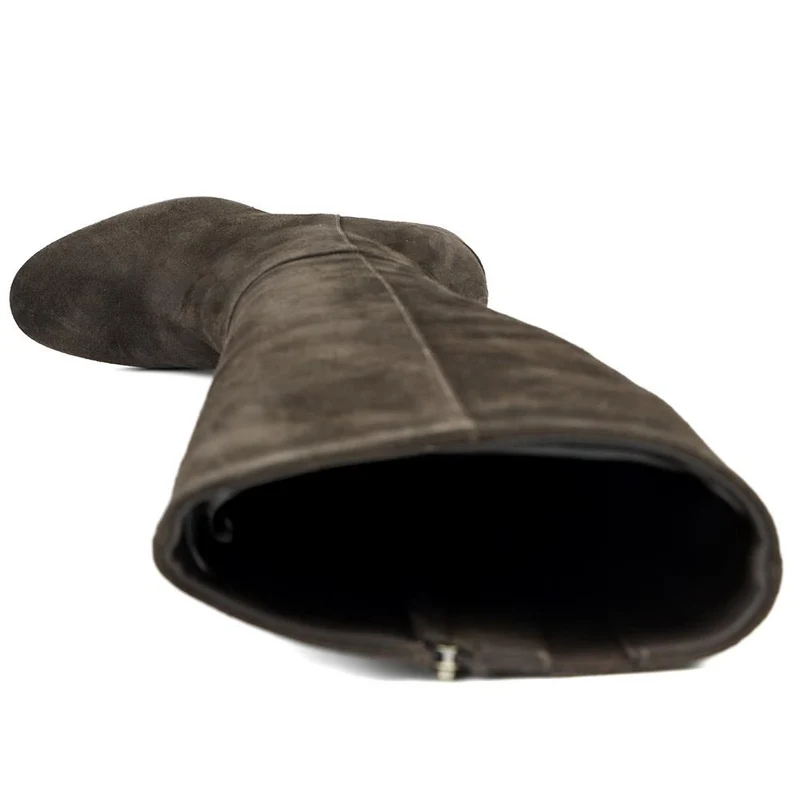 Neptune Long Small Calf Fit Long Leather Boots - NEPTUNELONGS / 326 215 - Chocolate Suede