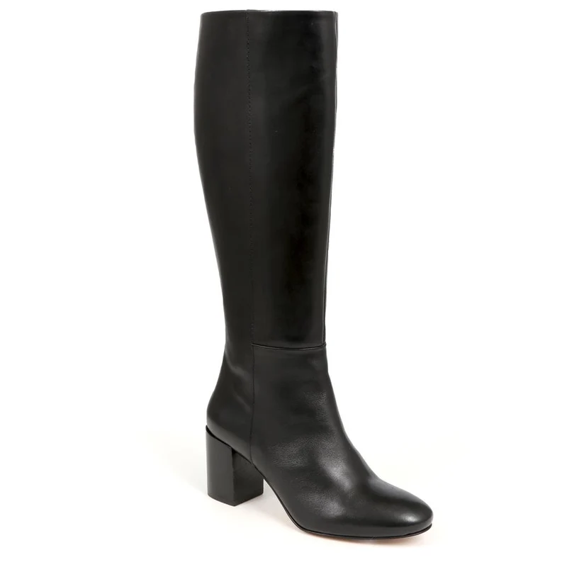 Neptune Long Small Calf Fit Long Leather Boots - NEPTUNELONGS / 326 215 - Black