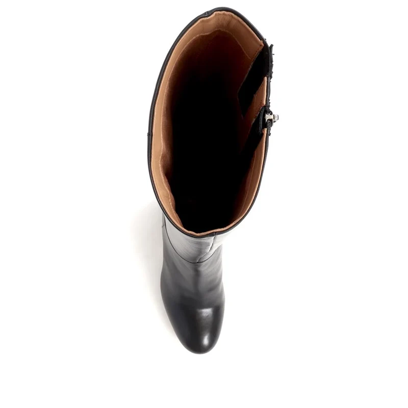 Neptune Long Small Calf Fit Long Leather Boots - NEPTUNELONGS / 326 215 - Black
