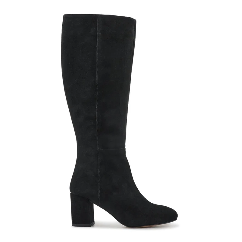 Neptune Long Extra-Small Calf Fit Leather Boots - NEPTUNELONGXS / 326 214 - Black Suede