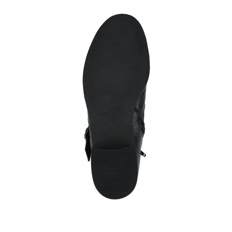 Maribel Buckle-Detailed Leather Boots - MARIBEL / 328 563 - Black
