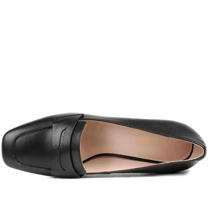 Zeta Leather Court Shoes - ZETA / 329 015 - Black Leather
