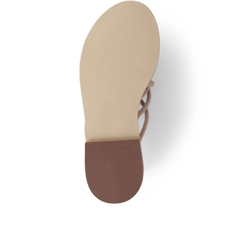 Hira Jewelled Leather Sandals - HIRA / 325 182 - Tan