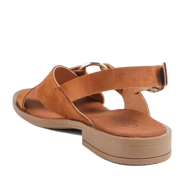 Genessa Leather Strappy Sandals - GENESSA / 329 398 - Cognac Suede