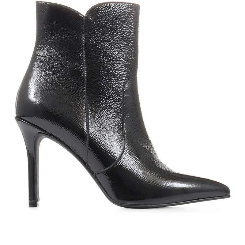 Cadence Heeled Leather Ankle Boots - CADENCE / 322 536 - Black Patent