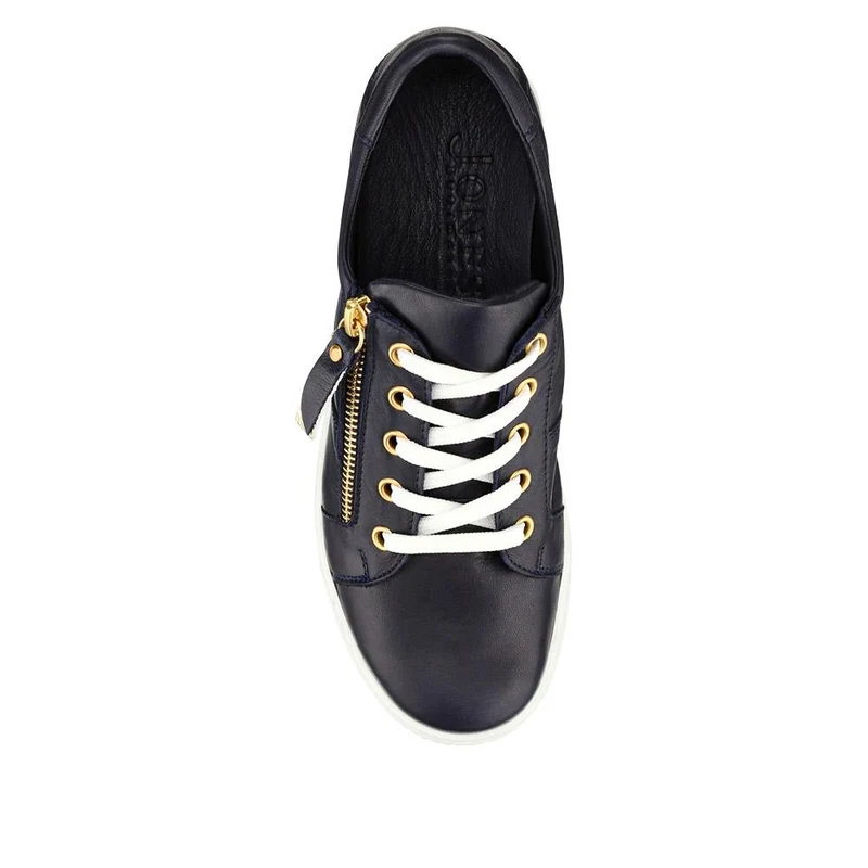 Padova Wide-Fit Leather Trainers - PADOVAWIDE / 326 787 - Navy