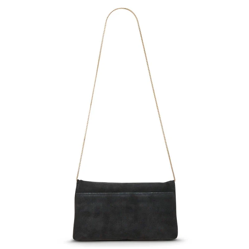 Wings Touch-Fasten Leather Bag - WINGS / 327 014 - Black Suede