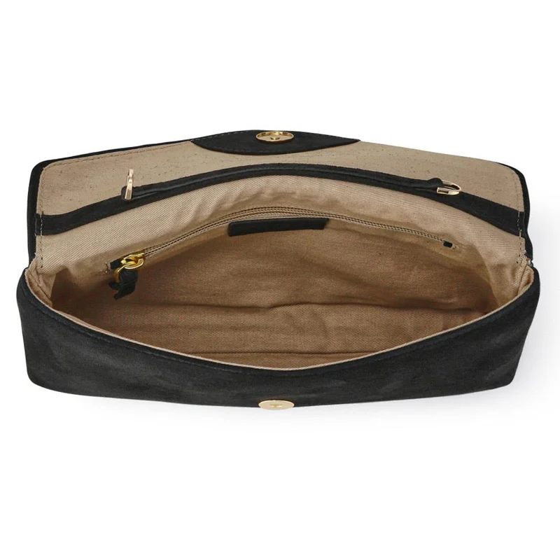 Wings Touch-Fasten Leather Bag - WINGS / 327 014 - Black Suede