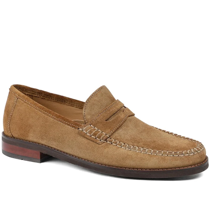 Quennell Leather Penny Loafers - QUENNELL / 326 786 - Tan Suede