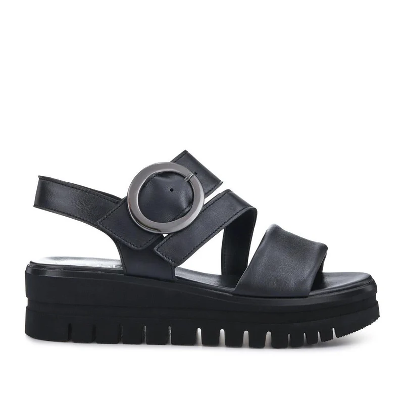 Amarillo Gabor Leather Chunky Buckled Sandals - GAB41510 / 326 995 - Black