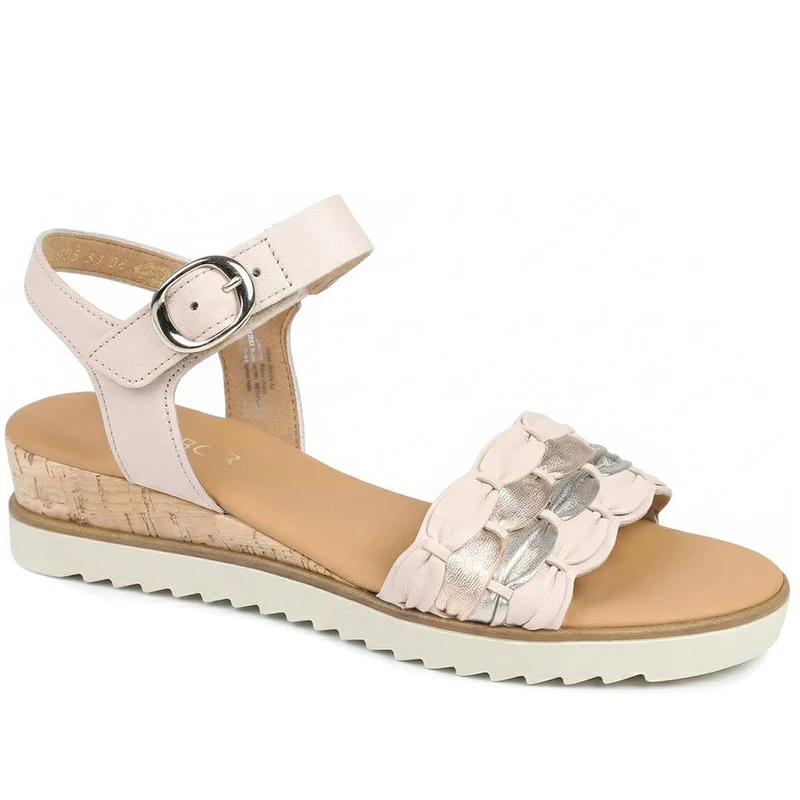 Gabor Revo Wide Fit Leather Adjustable Sandals - GAB43526 / 328 871 - Blush