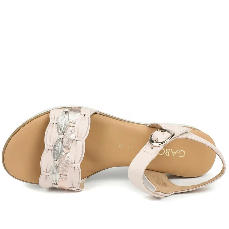 Gabor Revo Wide Fit Leather Adjustable Sandals - GAB43526 / 328 871 - Blush