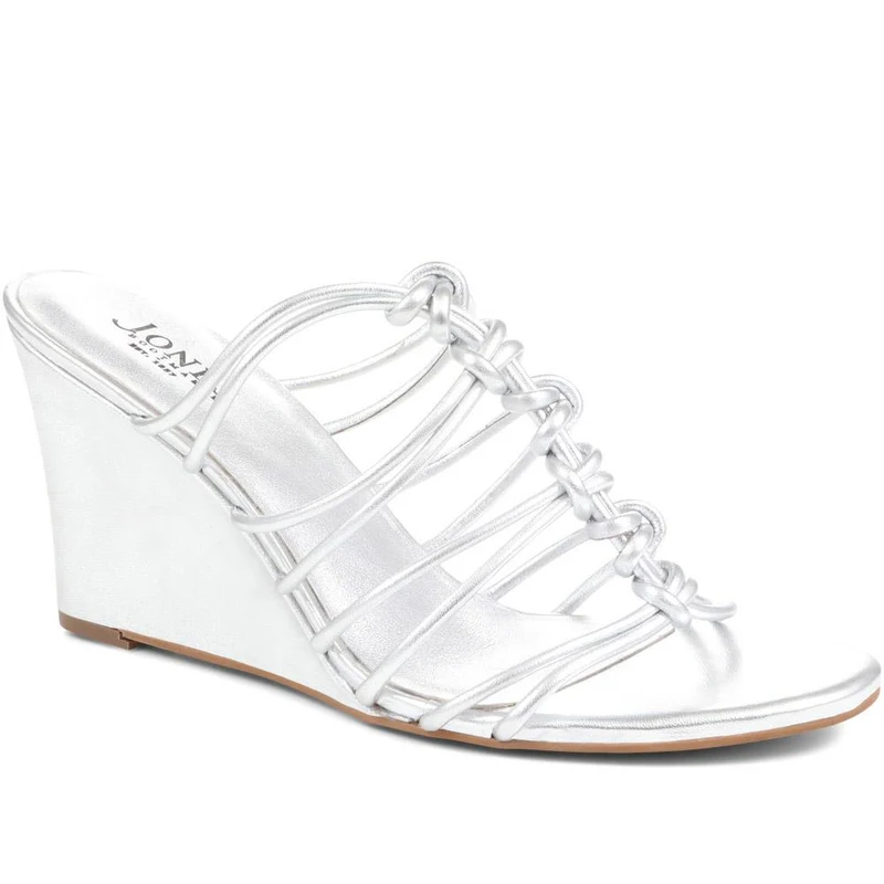 Laurella Leather Gladiator Wedges - LAURELLA / 323 348 - Silver