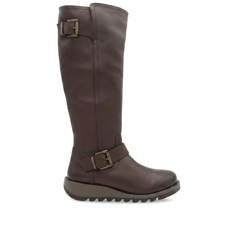 Darlene2 Casual Leather Long Boots - DARLENE2 / 329 735 - Brown