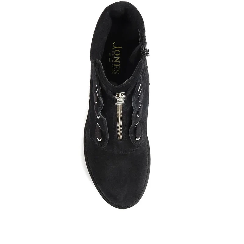 Laili Zip Front Ankle Boots - LAILI / 320 431 - Black Suede