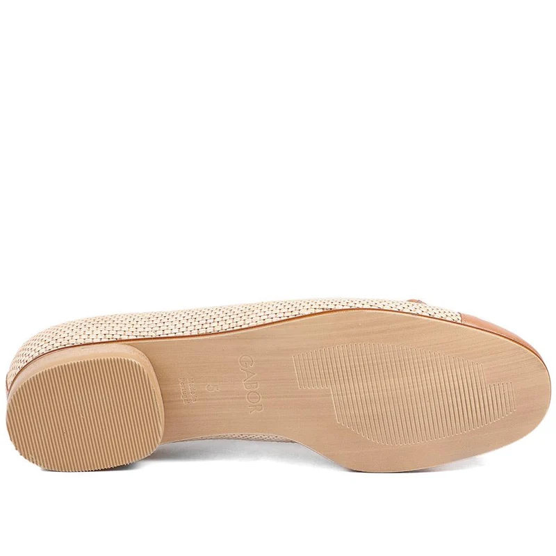 Gabor Dulford Flat Heel Slip On Flats - GAB43510 / 328 856 - Raffia- Metallic