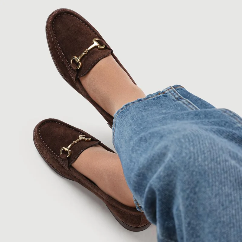 Lex Suede Leather Loafers - LEX / 328 249 - Chocolate Suede
