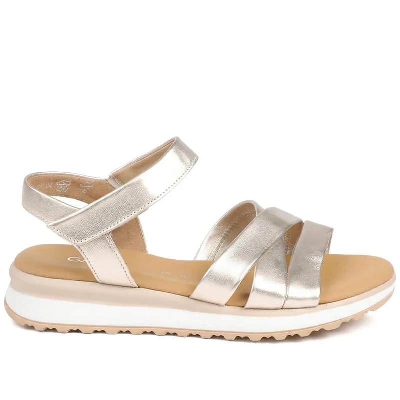 Gabor Damson Wide Fit Leather Sandals - GAB43527 / 328 872 - Metallic Beige