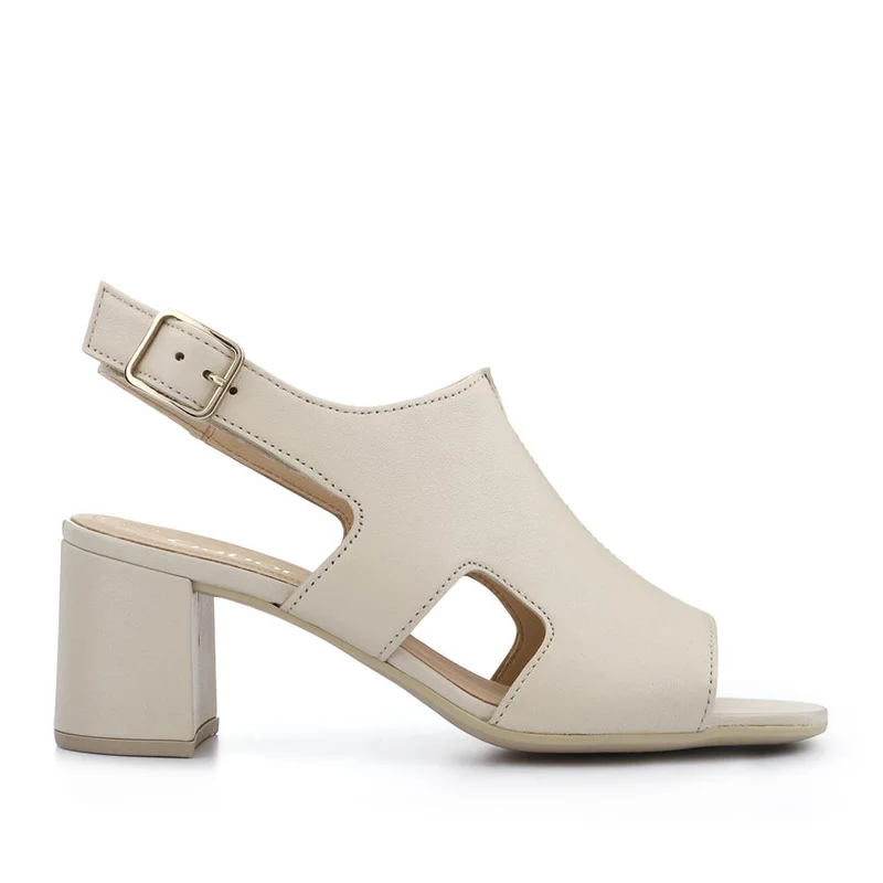Smart Leather Block-Heeled Sandals - GAB41514 / 327 008