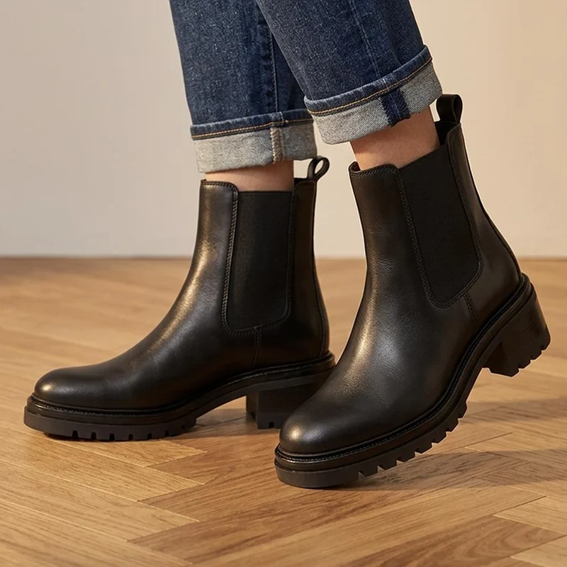 Darrah Leather Chelsea Boots - DARRAH / 324 252 - Black