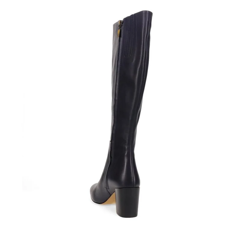 Neptune Long Medium Calf Fit Long Leather Boots - NEPTUNELONGM / 326 216 - Navy
