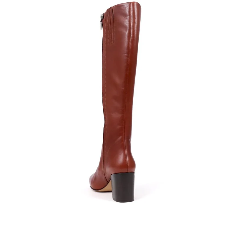 Neptune Long Medium Calf Fit Long Leather Boots - NEPTUNELONGM / 326 216 - Tan