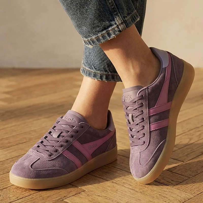 Gola Viper Leather Lace Up Trainers - JAC42501 / 327 785 - Plum
