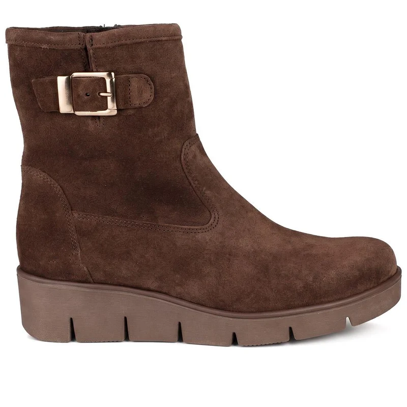 Gabor Wide Fit Leather Wedge Heel Boots - GAB44507 / 330 014