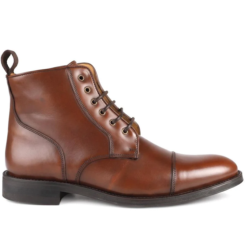 Chalkwell Blake Stitched Leather Lace Up Boots - CHALKWELL / 327 853 - Brandy