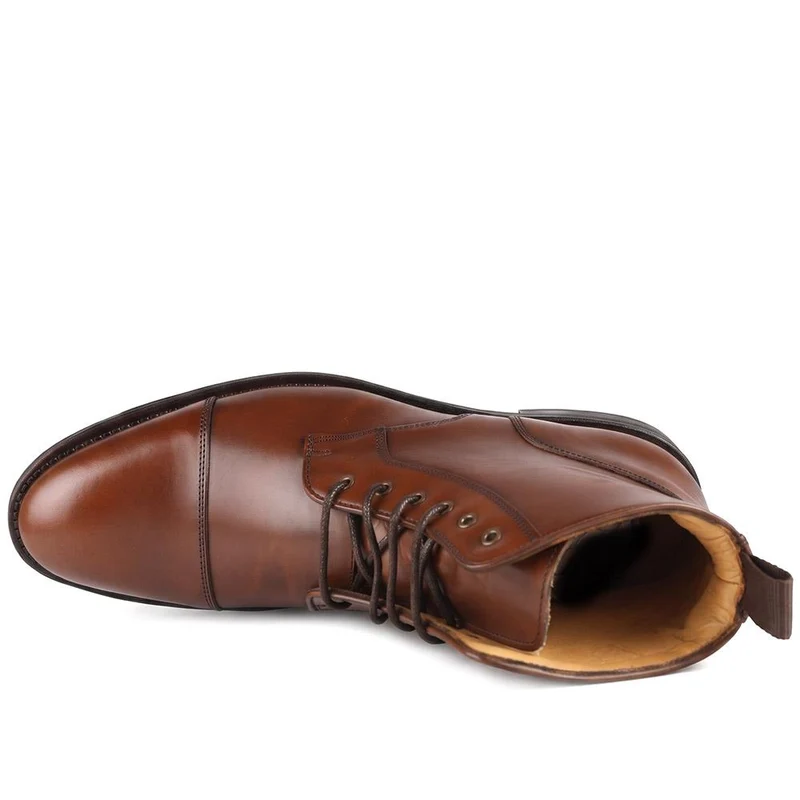Chalkwell Blake Stitched Leather Lace Up Boots - CHALKWELL / 327 853 - Brandy