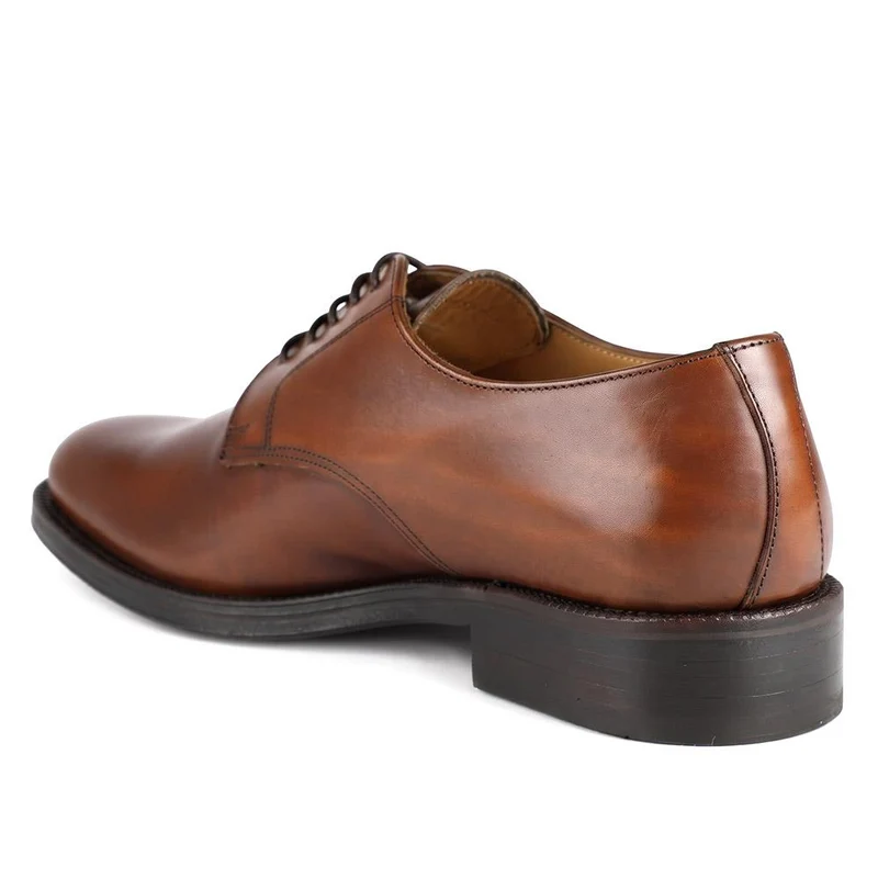 Cambridge Blake Stitched Leather Derby Shoes - CAMBRIDGE2 / 323 783 - Brandy