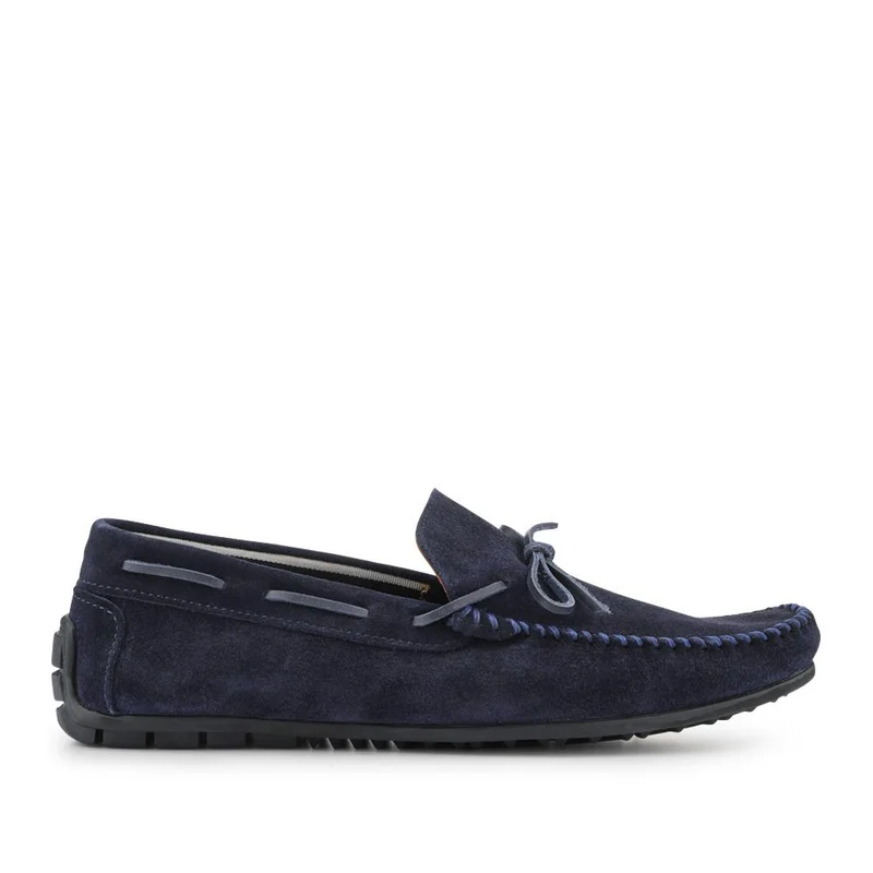 Zeke Leather Full Slippers - ZEKE / 328 015 - Navy Suede