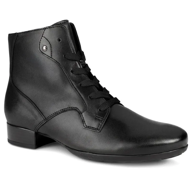Gabor Wide Fit Leather Lace Up Ankle Boots - GAB44512 / 330 018 - Black Leather